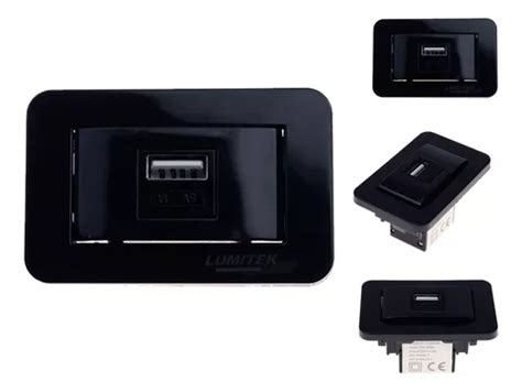 Tomada Para Moveis Usb Charger 5v 1a Preta Lumitek Parcelamento Sem Juros