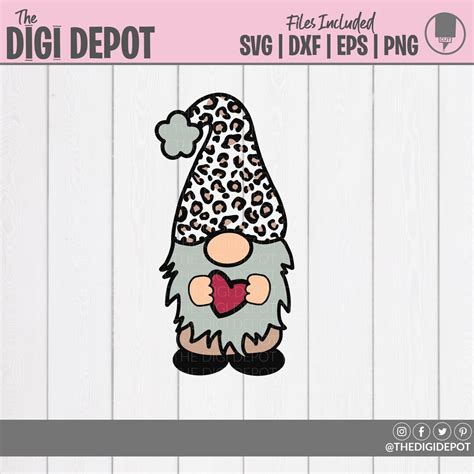 Leopard Print SVG Leopard Print Gnome SVG Gnome SVG Dxf Png Eps