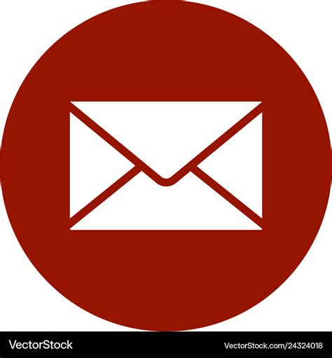 Flat mail icon white envelope red back Royalty Free Vector