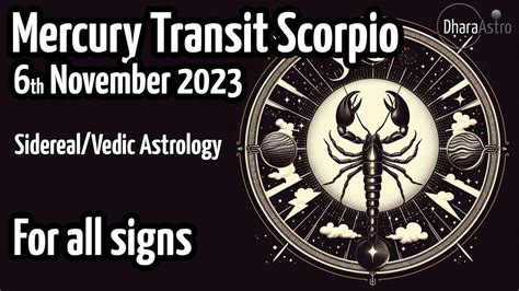 Mercury Transit Scorpio November 6 2023 For All Zodiac Signs