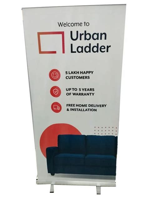 White 6x3 Feet Flex Roll Up Standee For Advertising Size 6x3feet