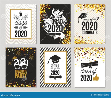 Clase De Graduación De 2020 Tarjetas De Felicitación Conjunto De Seis