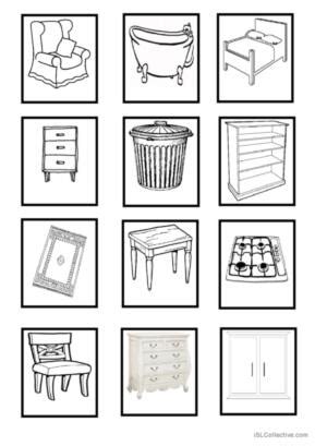 11 Furniture Vocabulary Flashcards And Dominoes Vocabulary