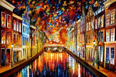 Holland Oil Painting Netherlands Wall Art On Canvas By Leonid Afremov ...