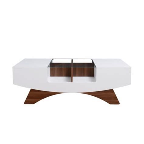 Bowery Hill Drawer Modern Wood Storage Coffee Table In White Kroger