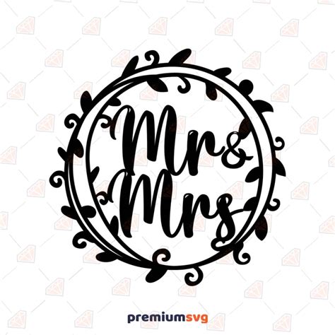 Mr And Mrs In Circle Sign Svg Cut File Premiumsvg