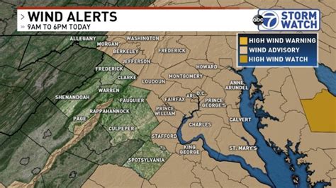 Wind Advisory Issued For Dmv Through Friday Afternoon Wind Gusts Could Peak At 50mph