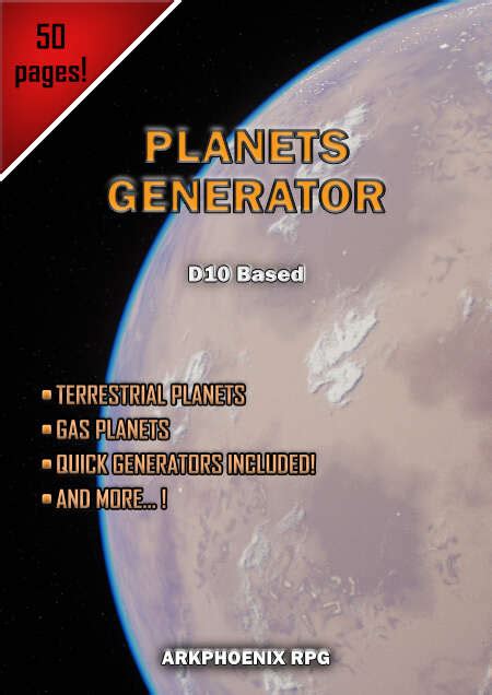 Planets Generator D Based Arkphoenix Rpgs Space Opera