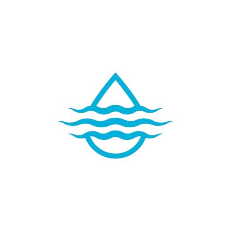 Wave Water Drop Logo Vorlage Vektor Icon Illustration Premium Vektor