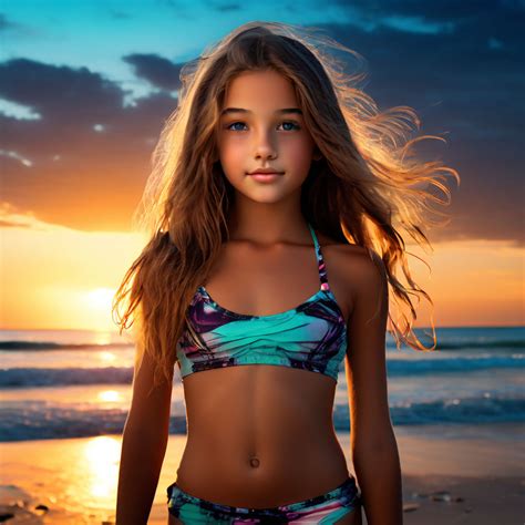 years old girl in the beach in bikini by Mariano Jesús Mingo Naval Playground