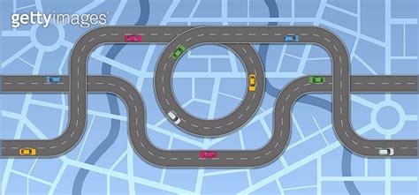 Road Map And Journey Route Infographics Template Winding Road Road