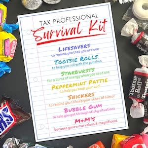 Tax Professional Survival Kit Gift Tag Tax Preparation Appreciation