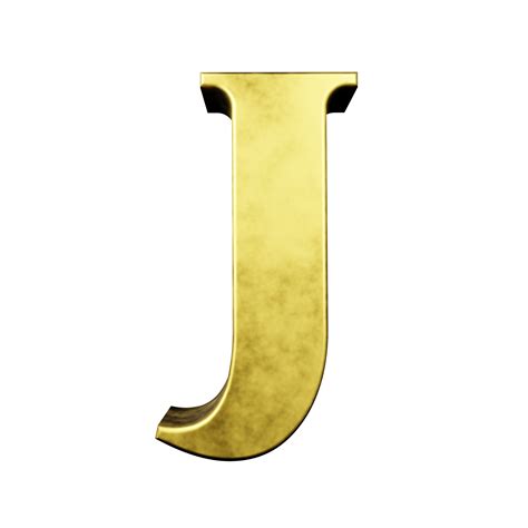 Gold Text Effect Letter J 3d Render 16316894 Png