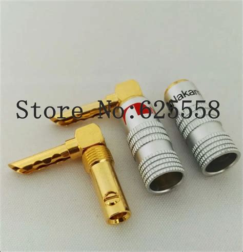 X Gold Plated L Type Degree Bfa Banana Connectors Plug Screw Lock