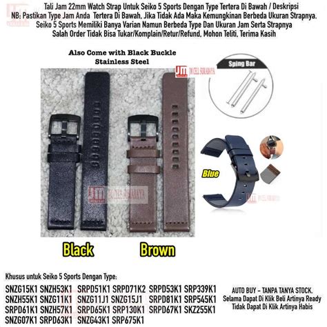 Jual Tali Jam 22mm Watch Strap Seiko 5 Sports Modern Leather Kulit