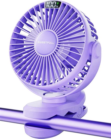 Sweetfull Portable Clip Fan Mah Led Display Battery Operated Mini