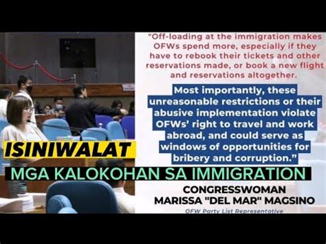 KAKAPASOK LANG PAGSIWALAT NI OFW PARTYLIST REP MARISSA DEL MAR