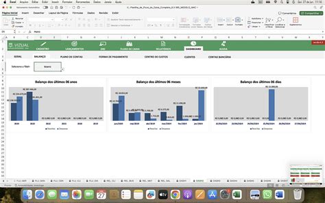 Planilha De Fluxo De Caixa Completo Em Excel Mac Vizual