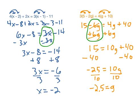 Pa 5 3 Variables On Both Sides Math Algebra Solving Equations 8th