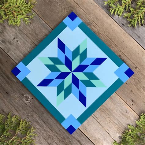 Barn Quilts. Wooden Barn Quilt with Blue, Teal, Turquoise, & Classic ...