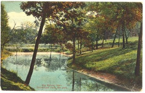 Iowa Des Moines Grand View Park Pond 1912