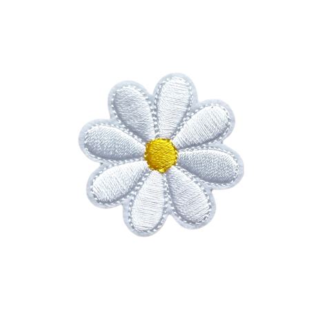 Flower Patch Daisy Sewing Patch Embroidery Patch Iron On White Daisy Embroidered Flower