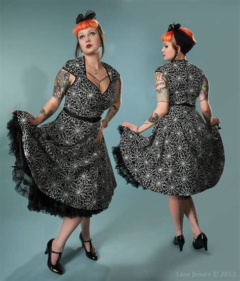 Heidi Dress W Spiders Pinup Couture Dress Clothes