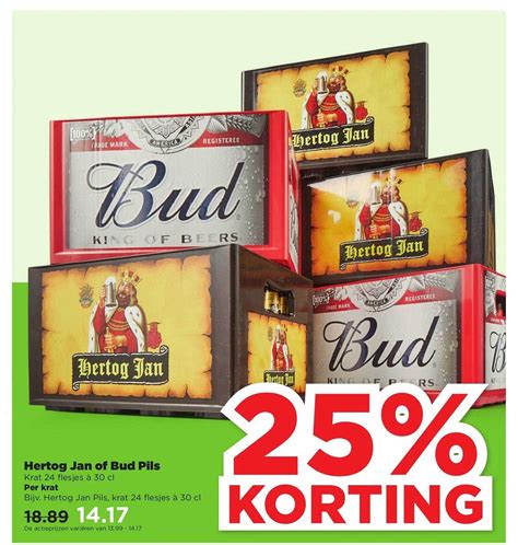 Hertog Jan Of Bud Pils Aanbieding Bij Plus