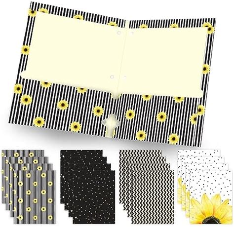 Global Printed Products Deluxe Designer Pocket Folders Letter Size 3 Hole Punched