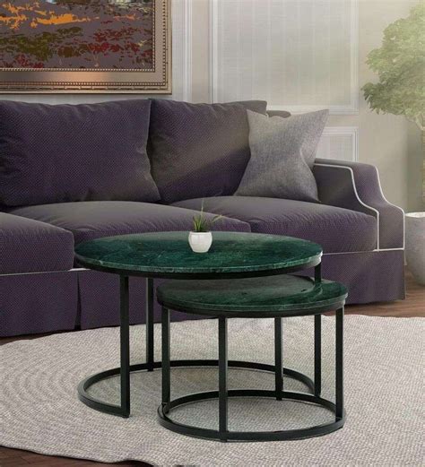 Stainless Steel Round Metal Nesting Coffee Table Set In Grey Colour 2 Tables At Rs 12750 Set In