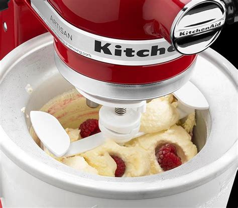 Kitchenaid Kica0wh Ice Cream Maker Attachment Fits 8 Quart Mixers Kitchen Aid Ice