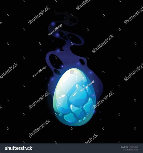 Cartoon Dragon Egg Glowing Sparkles Design Stock Vector Royalty Free