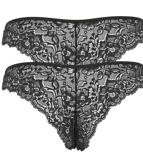 Γυναικείο Brazil Cotonella Cotton Δαντέλα Μαύρα 2 pack lingerie shop gr