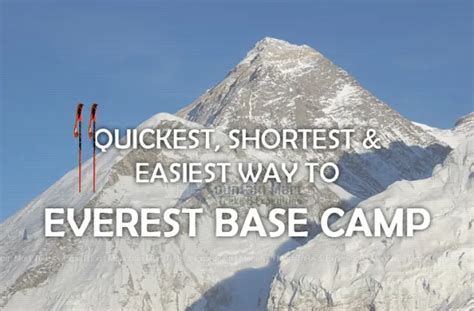 Quickest Shortest And Easiest Way To Everest Base Camp 2022 2023 2024