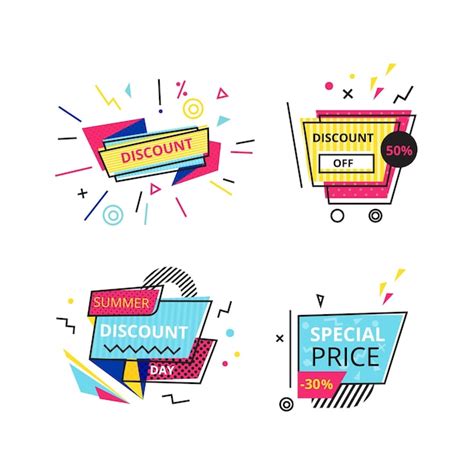 Premium Vector Set Promotional Stickers Banners Discount Labels