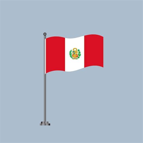 Ilustração Do Modelo De Bandeira Do Peru Vetor Premium