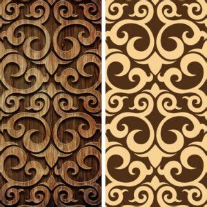 Carved Wood Partition Design Vector Free Vector Dezin Info