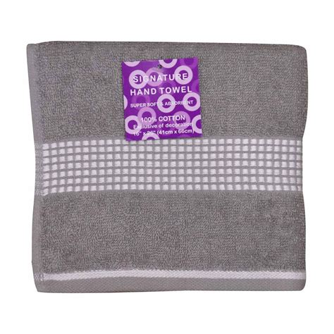 Signature Cotton Hand Towel Gray In X In