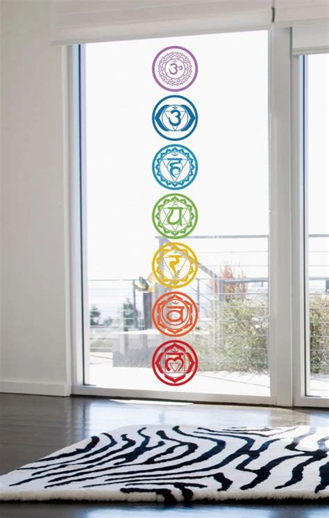 Pcs Set Chakras Vinyl Wall Stickers Mandala Yoga Om Meditation Symbol