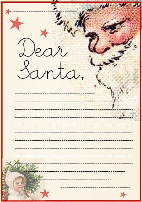 Free printable letter to Santa Claus template for children - Wunschliste für Kinder ...