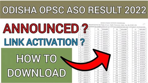 Odisha OPSC ASO 2022 Result How To Check OPSC ASO Result 2022 YouTube