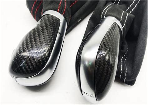 Buy Carbon Fiber Gear Knob Head Gear Shift Knob With Suede Boots Compatible With V W Golf 6 J E