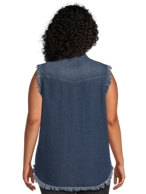 Alivia Ford Womens Plus Denim Western Vest Sizes 1x 4x