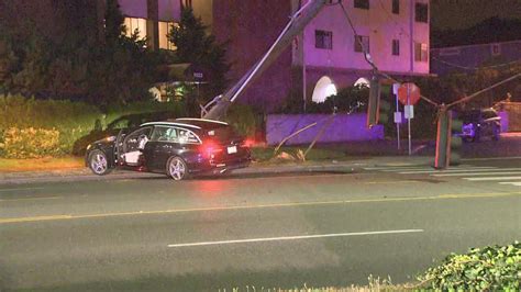 Car Hits Utility Pole In Seattles Crown Hill Neighborhood