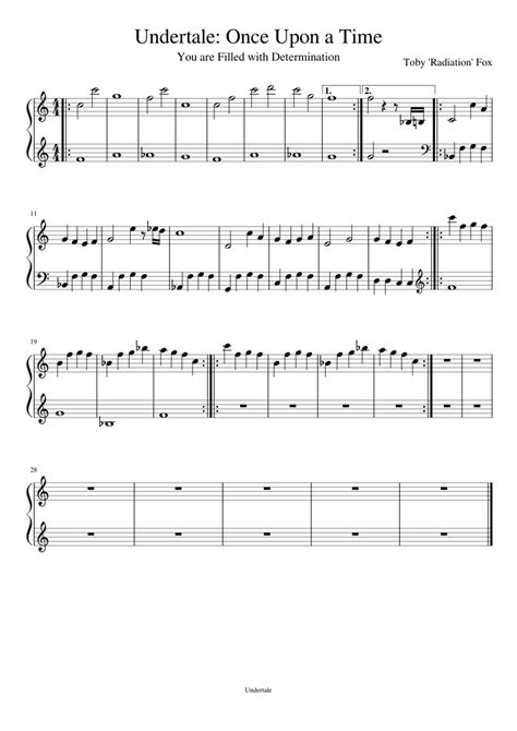 Undertale Once Upon A Time Sheet Music For Piano Download Free In Pdf