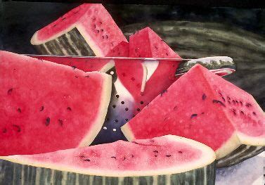 Watermelon Landscape Sue Archer Watercolors Watercolor Fruit Fruit