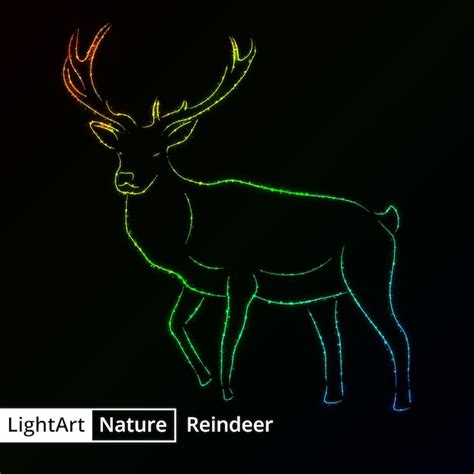 Premium Vector | Reindeer silhouette of lights on black background