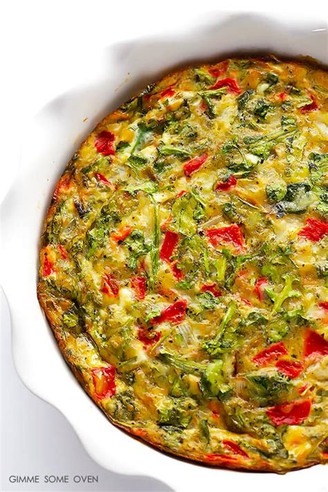 Baked Frittata With Roasted Red Peppers Arugula And Pesto