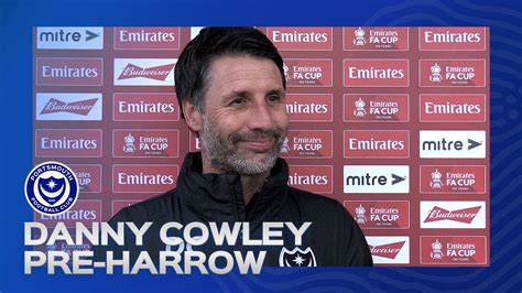 Danny Cowley Pre Match Pompey Vs Harrow Borough Youtube