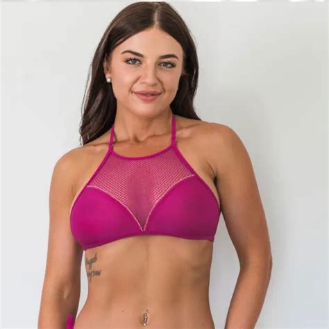 Wicked Weasel Sexy Lotus Mesh Sheer Pink Halter Top Bikini